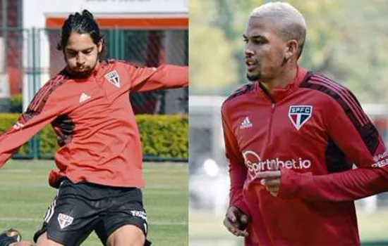 Luciano e Benítez participam de parte de treino com bola no São Paulo