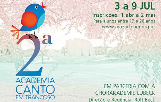 Inscrições abertas para bolsa integral da 2ª academia Canto em Trancoso