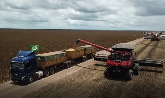 50 caminhões Actros participam do início da colheita de soja do Grupo RISA