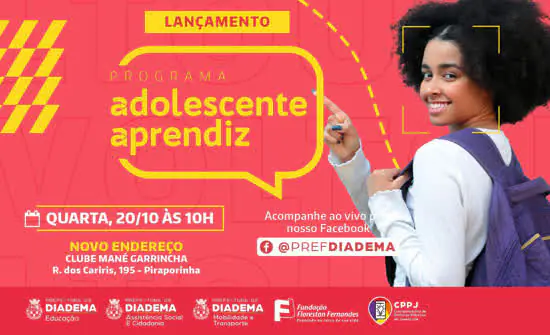 Diadema lança novo Adolescente Aprendiz nesta quarta (20)