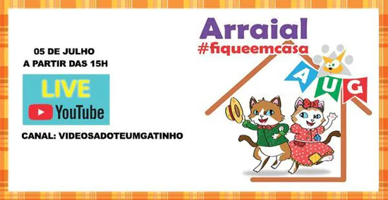 ONG Adote Um Gatinho realiza Arraial #FIQUEEMCASA