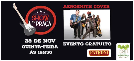 Aerosmith Cover apresenta show gratuito no Shopping Praça da Moça