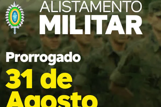 Alistamento Militar em Ribeirão Pires é prorrogado até agosto