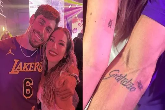 Amanda Meirelles e Cara de Sapato fazem tatuagem juntos