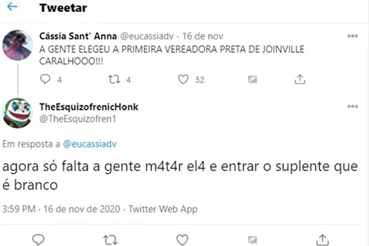 Em Joinville, primeira vereadora negra é alvo de ataque racista