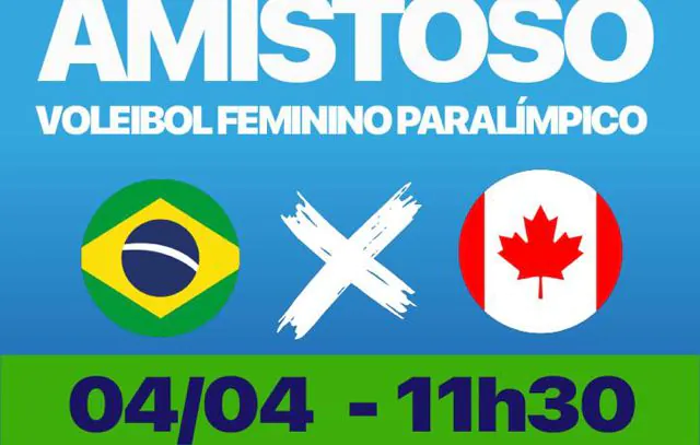 Singular sedia amistoso entre as seleções de vôlei paralímpico do Brasil e do Canadá