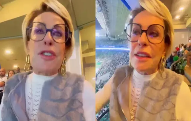 Ana Maria Braga cai no choro em jogo do Palmeiras por lembrar do pai falecido