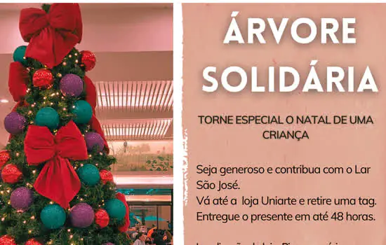 Árvore Solidária no Shopping Praça da Moça é oportunidade de presentear crianças