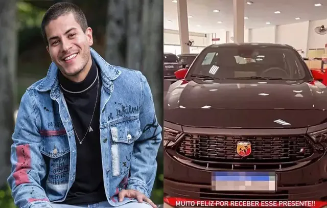 Arthur Aguiar recebe carro que ganhou na final do BBB 22