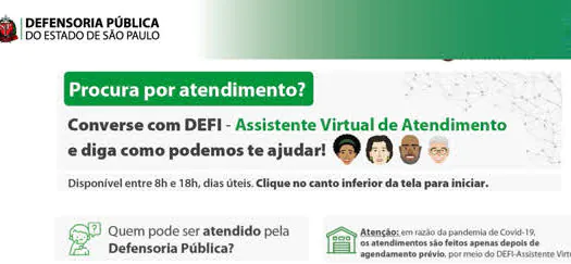 Assistente Virtual amplia as possibilidades de atendimentos da Defensoria Pública de SP