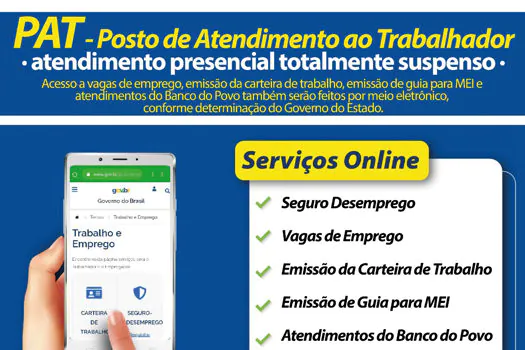 PAT e Posto Atende Fácil de Ribeirão Pires disponibilizam serviços online