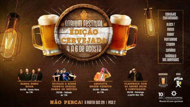 Atrium Shopping comemora Dia dos Pais com Atrium Festival – Edição Cervejada