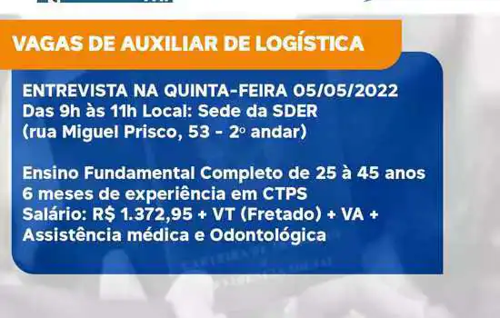 Manserv seleciona Auxiliar de Logística através do PAT Ribeirão Pires