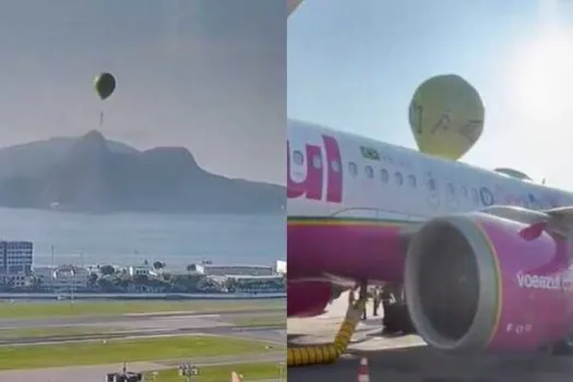 Balão cai sobre avião que abastecia no Aeroporto Santos Dumont, no Rio