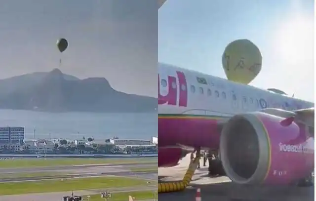 Balão cai sobre avião que abastecia no Aeroporto Santos Dumont