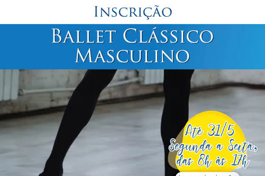 Ribeirão Pires tem inscrições para Oficina de Ballet Clássico Masculino