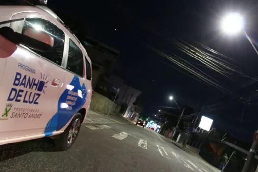 Banho de Luz avança em Santo André com instalação de 4 mil luminárias de LED