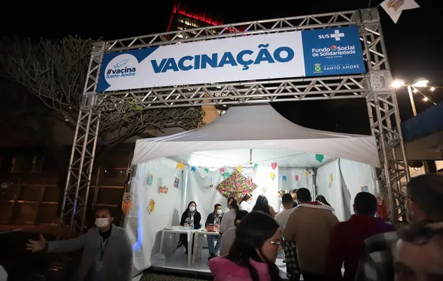 Arraial Solidário de Santo André conta com barraca da vacinação