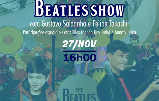 Show com banda cover mirim dos Beatles no Shopping Metrô Boulevard Tatuapé será amanhã