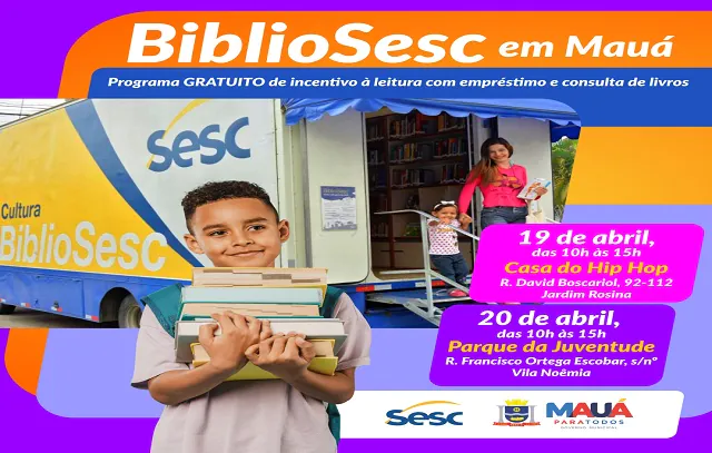 Prefeitura de Mauá e Sesc trazem biblioteca itinerante para a cidade