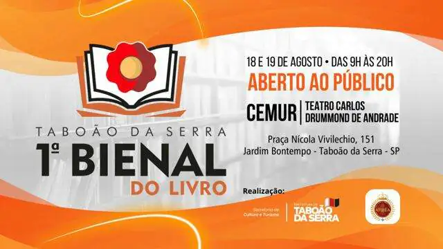 I Bienal do Livro de Taboão da Serra promete encantar os amantes da cultura e das artes