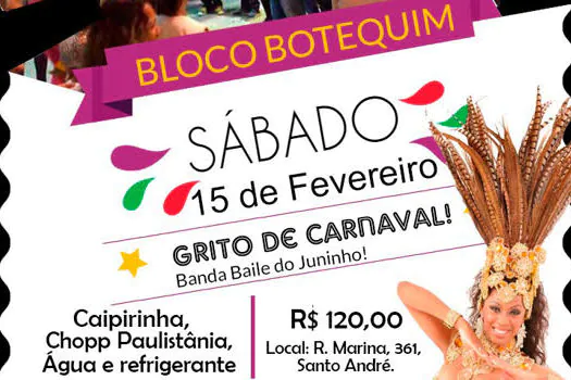 Santo André terá Bloco Botequim com open bar, espaço kids e escola de samba