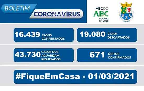 NOTA OFICIAL CORONAVÍRUS – Prefeitura de Diadema 01/03/21