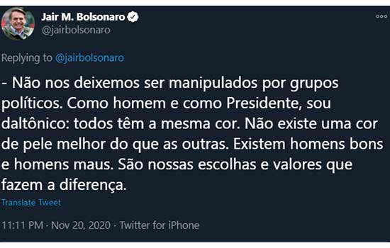 Bolsonaro se pronuncia nas redes sociais sobre caso no Carrefour