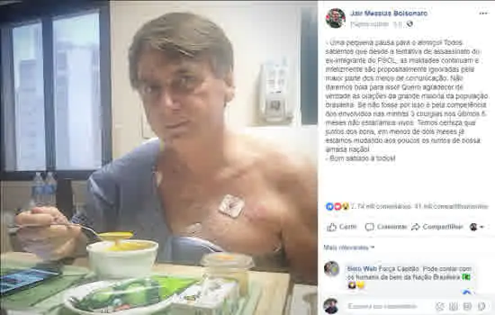 Boletim médico: Jair Bolsonaro tem boa evolução e segue sem febre