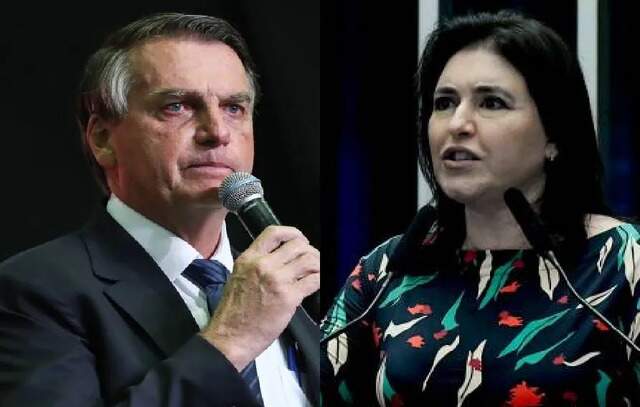 Ex-presidente Jair Bolsonaro e a Ministra Simone Tebet