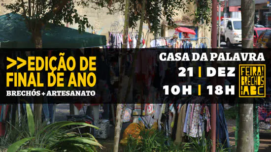 Feira de Brechós do ABC acontece na Casa da Palavra