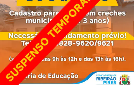 Educação de Ribeirão Pires suspende cadastro de vagas em creche