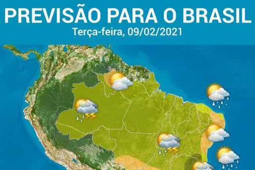 Chuva forte se espalha sobre o Nordeste e Norte do Brasil