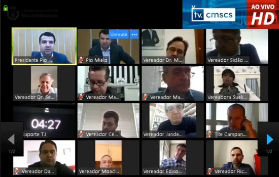 Câmara de São Caetano realiza sua primeira sessão por videoconferência