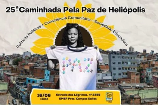 Heliópolis fará 25ª Caminhada pela Paz