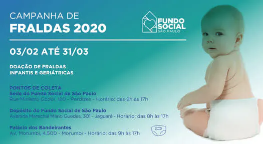 Fundo Social de São Paulo lança Campanha de Fraldas 2020