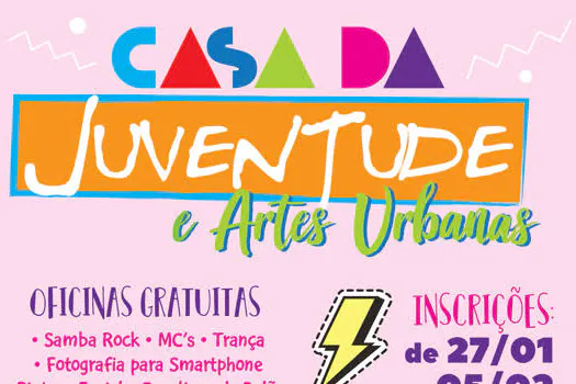 Inscrições para oficinas gratuitas na Casa da Juventude seguem até quarta