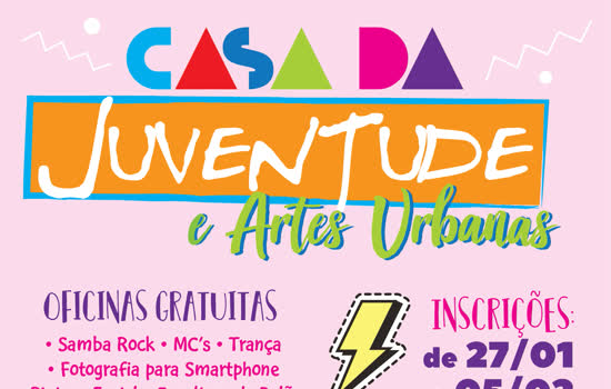 Inscrições para oficinas gratuitas na Casa da Juventude seguem até quarta