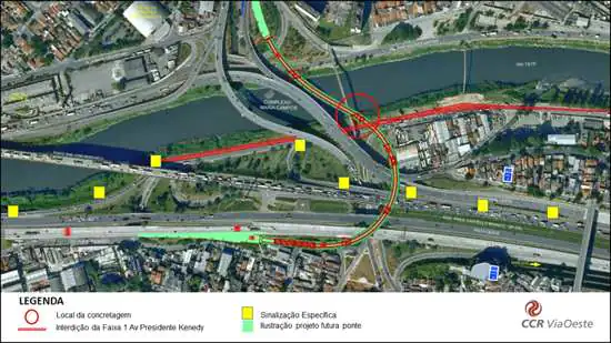 CCR ViaOeste realizará mega concretagem de fundação para nova ponte de acesso à Osasco