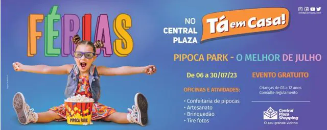 Programação de férias no Central Plaza Shopping