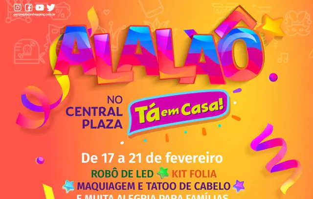 Central Plaza Shopping anuncia evento gratuito de Carnaval