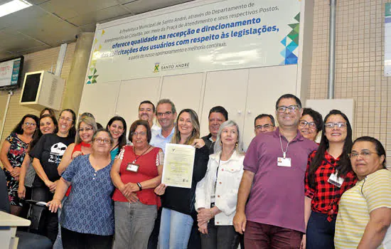 Certificado reconhece qualidade de atendimento ao munícipe de Santo André