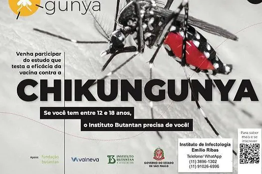 Instituto recruta voluntários para teste de vacina contra chikungunya