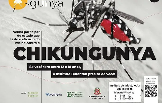 Instituto recruta voluntários para teste de vacina contra chikungunya