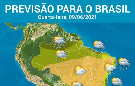 Risco de chuva forte em todas as Regiões do Brasil