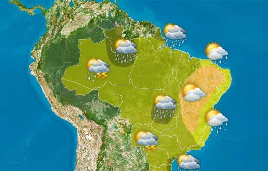 Condições para chuva em quase todo o Brasil