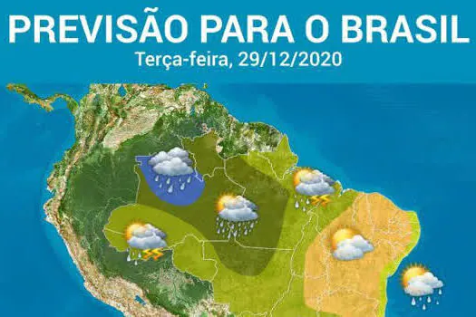 Fortes pancadas de chuva em quase todo o Brasil