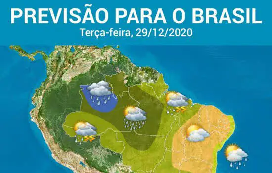 Fortes pancadas de chuva em quase todo o Brasil