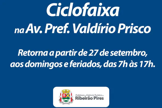 Ciclofaixa da Av. Pref. Valdírio Prisco retomará atividades aos domingos