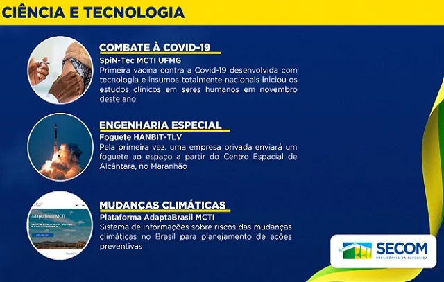 Vacina contra Covid-19 e avanços no campo aeroespacial e agropecuário marcam a ciência